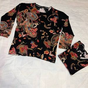 Elizabeth New York 2pc Sweater Embellished Floral Set